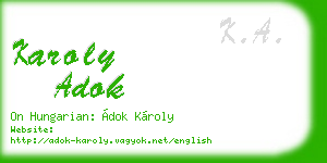 karoly adok business card